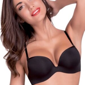 Reggiseno Meraviglioso - Love&Bra - Fascia super push-up in microfibra. Con ferretto, doppia coppa preformata e spalline staccabili. Solleva il décolleté anche senza spalline.