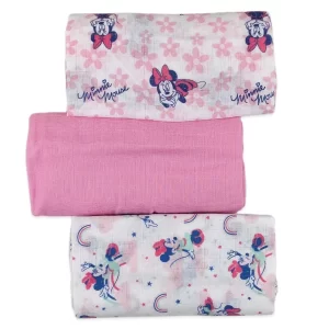 Quadrati - DISNEY - wx6104 - ROSA -set-3-di-garza-cotone-VITTORIO-DI-VINCENZO-SRL