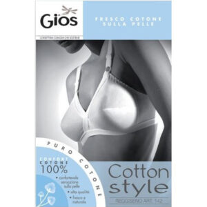 Reggiseno GIOS 142: Tradizione senza tempo e comfort impeccabile. Puro cotone per un tocco di freschezza e naturalezza. La tua bellezza esaltata con sicurezza.