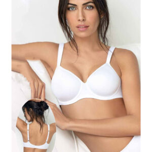 2546 Reggiseno Sielei: Balconcino senza ferretto, coppa C, microfibra traspirante, spalline imbottite. Personalizzazione con bretelline regolabili e regolatore supplementare. Comfort e stile per un décolleté sicuro di te.