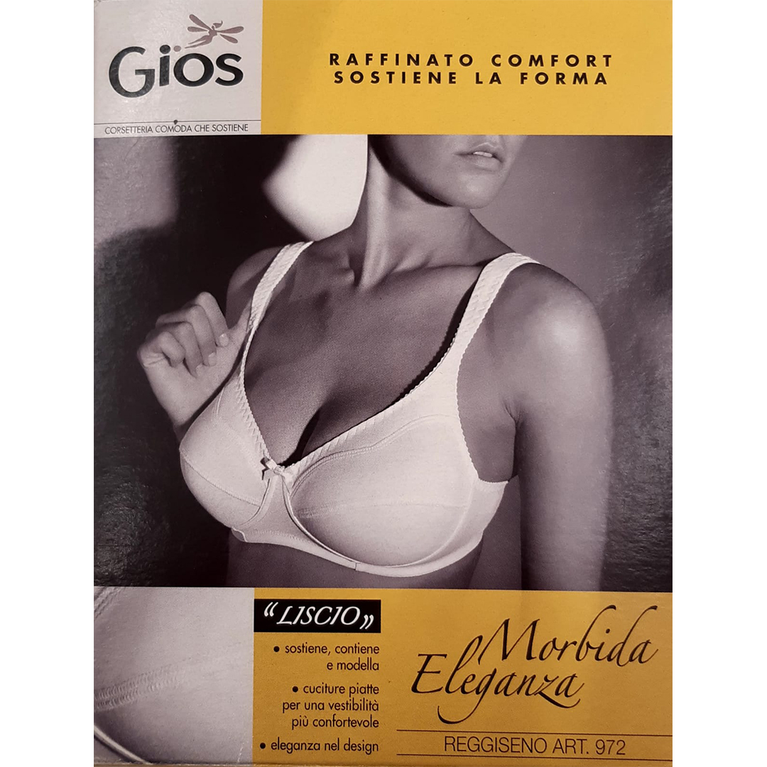 972 Reggiseno GIOS: Comfort senza sacrificare stile e qualità. Il cotone assicura freschezza e traspirabilità. La tua bellezza naturale esaltata con sicurezza.