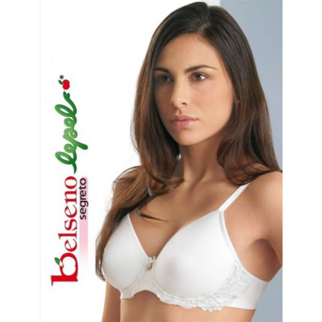 Il reggiseno Belseno Lepel 261 con ferretto offre sostegno e comfort per taglie importanti. Coppe preformate lisce e inserti in pizzo per un tocco raffinato.