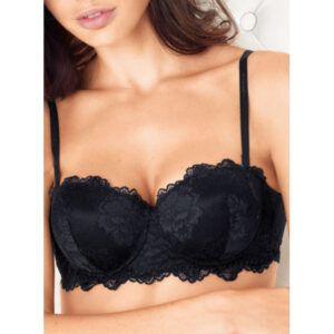 Il reggiseno fascia balconcino Lormar Deluxe unisce pizzo raffinato, sostegno ottimale e comfort. Con ferretto e spalline removibili, è perfetto per ogni occasione.