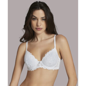 Il reggiseno Papillon Fantasia a balconcino con coppe memory imbottite e pizzo elegante offre un sostegno ottimale, combinando comfort e stile per ogni donna.