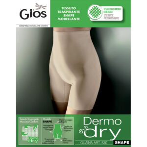 530 Panciera Pre Parto GIOS: guaina a vita alta con gamba lunga per supporto e modellazione di vita, ventre, fianchi e cosce. Comfort, traspirabilità e taglio vivo per un effetto invisibile.