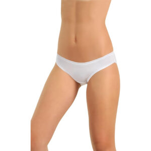 7000 Slip Jadea: slip donna a vita bassa in cotone elasticizzato con bordature in raso e tassello igienico. Perfetto per il comfort quotidiano.