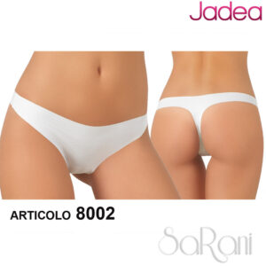 8002 Slip Jadea: perizoma in cotone elasticizzato con taglio laser e vestibilità senza cuciture. Comfort e discrezione per ogni giorno.