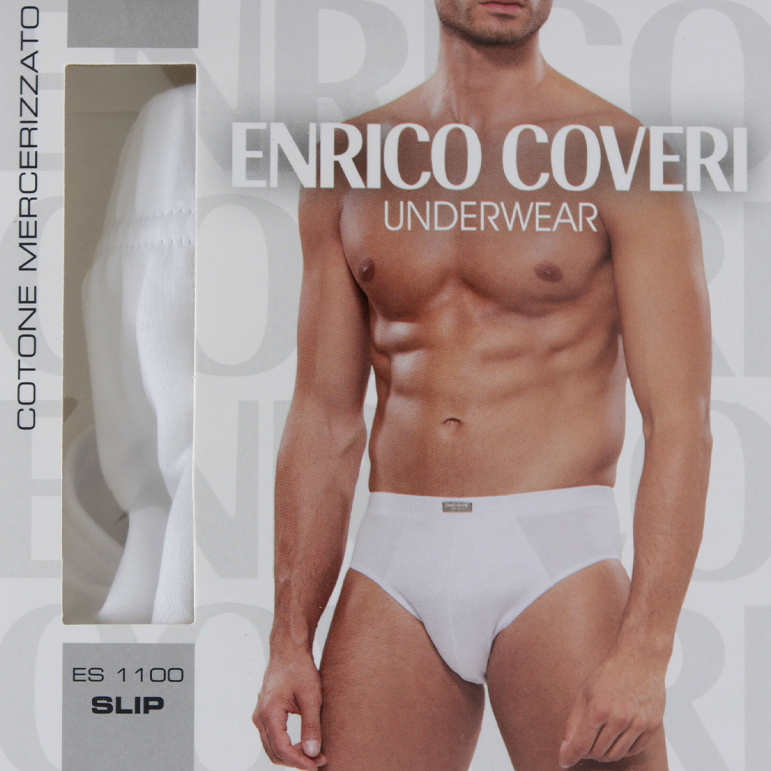 ES 1100 Enrico Coveri Slip Uomo: set da 6 slip midi in cotone mercerizzato con elastico interno e conchiglia anatomica. Comfort e praticità ogni giorno.